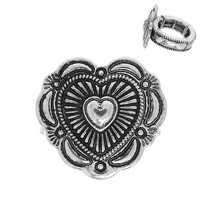 WESTERN HEART CONCHO STRETCH RING